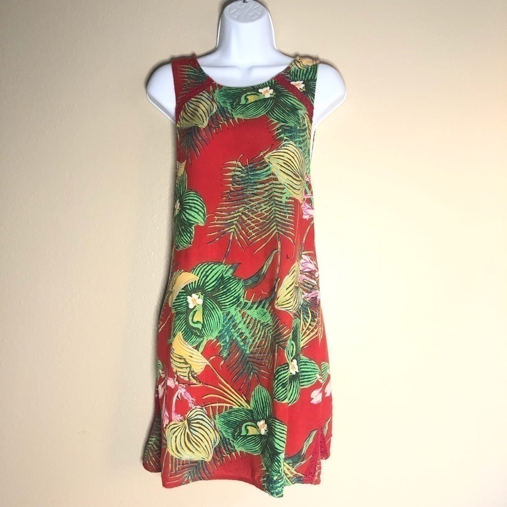 Roxy Cuba Print Sleeveless Sheath Dress Size XS